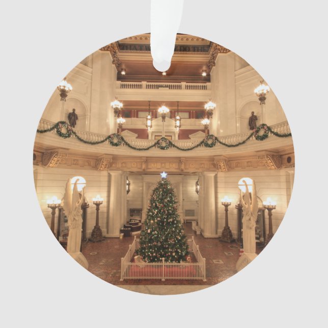Christmas Holiday at Pennsylvania State Capitol Ornament (Front)