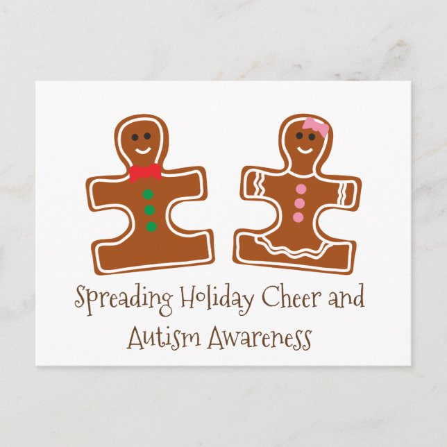 Christmas Holiday Autism Awareness Puzzle Cookies (Front)