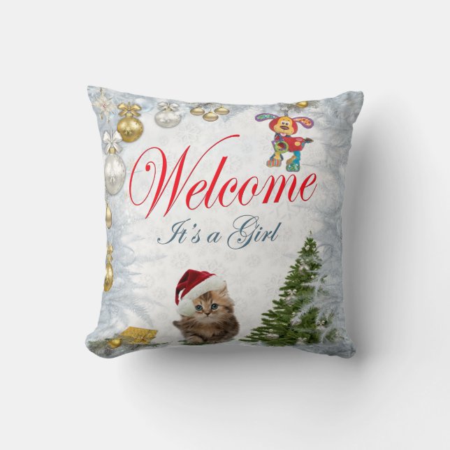 Christmas Holiday Baby of the Month Cushion (Front)