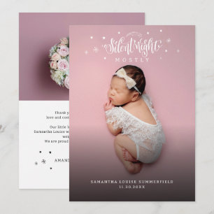 Christmas Holiday Baby Photo Birth Announcement