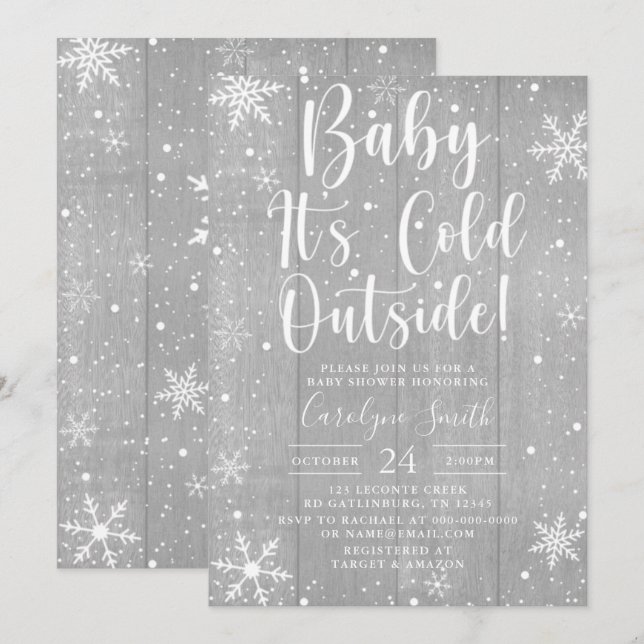 Christmas Holiday Baby Shower Invitation (Front/Back)