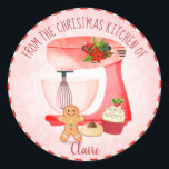 Christmas Holiday Baking Cooking Classic Round Sticker<br><div class="desc">Christmas Holiday Baking Cooking stickers</div>