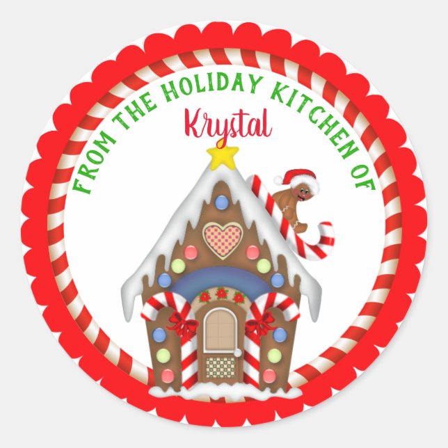 Christmas Holiday Baking Cooking Classic Round Sticker (Front)