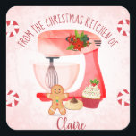 Christmas Holiday Baking Cooking Square Sticker<br><div class="desc">Christmas Holiday Baking Cooking stickers</div>