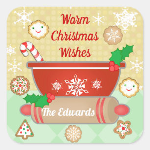 Christmas Holiday Baking Custom Stickers