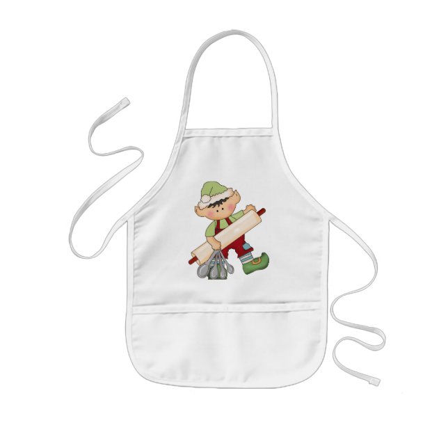 Christmas Holiday Baking Elf kids apron (Front)