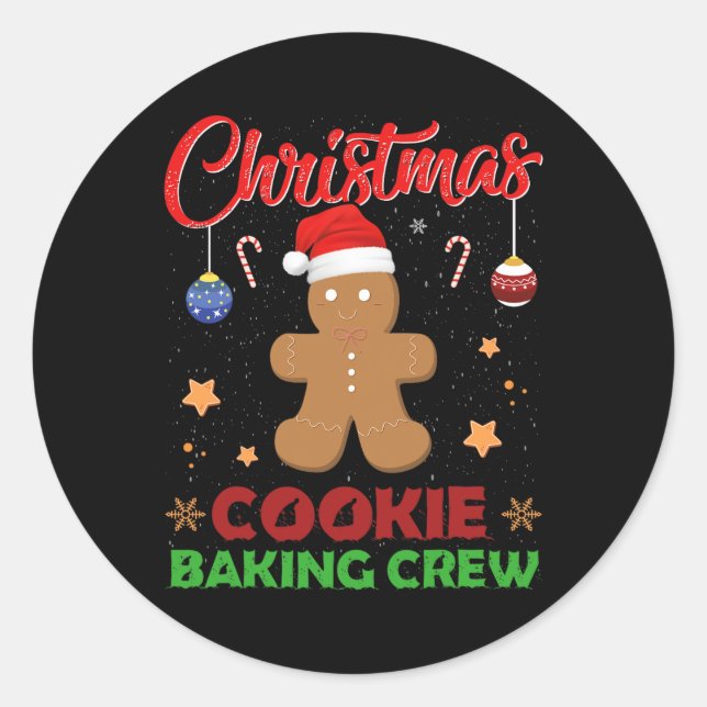 Christmas Holiday Baking Squad Novelty Grandma Coo Classic Round Sticker (Front)