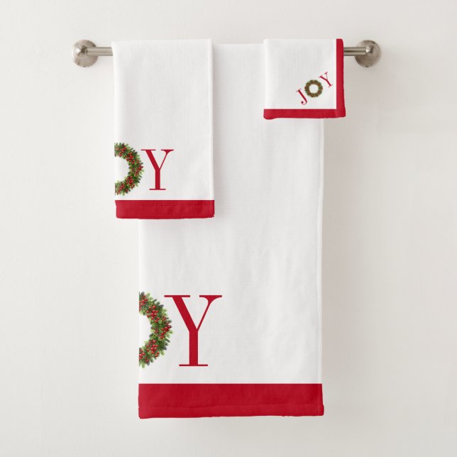 Christmas Holiday Bath Towel Set-Joy (Insitu)