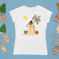 Christmas Holiday Beach Tropical Snowman