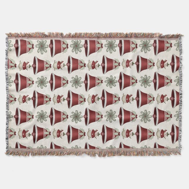 Christmas Holiday Bells D30 Throw Blanket (Front)