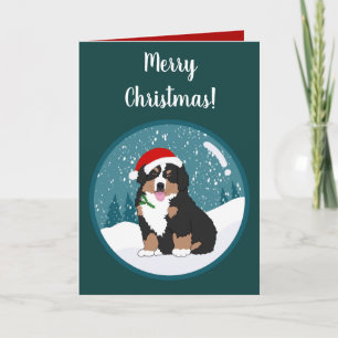 Christmas Holiday Bernese Mountain Dog  Card