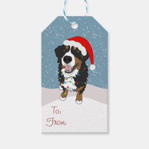 Christmas Holiday Bernese Mountain Dog  Gift Tags
