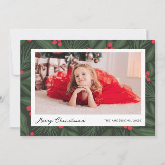Christmas Holiday Berries Photo Card