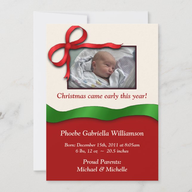 Christmas Holiday Birth Announcements (Front)