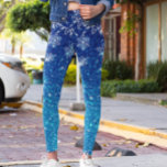 Christmas Holiday Blue Glitter Snow Snowflakes Leggings<br><div class="desc">This design may be personalized by choosing the Edit Design option. You may also transfer onto other items. Contact me at colorflowcreations@gmail.com or use the chat option at the top of the page if you wish to have this design on another product or need assistance with this design. Glitter look...</div>
