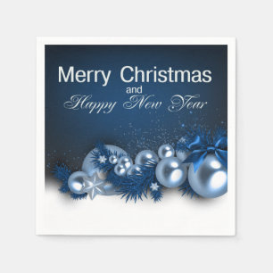 Christmas Holiday Blue Pearl 1 Design Napkin