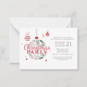 Christmas Holiday Botanical Modern Holiday Party Card