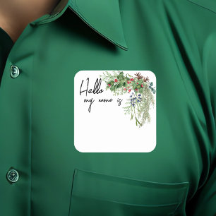 Christmas Holiday Bouquet Name Tag Party
