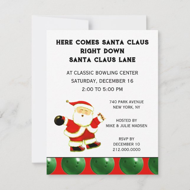 Christmas Holiday Bowl Invitation (Front)