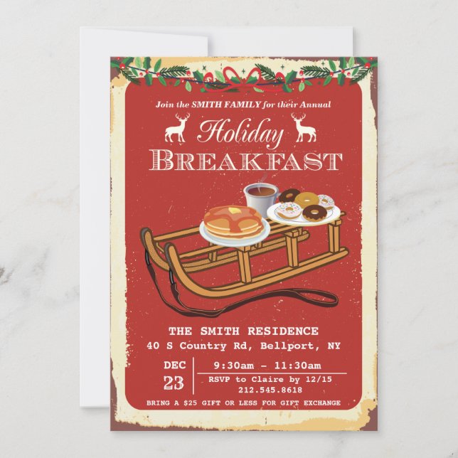 Christmas Holiday Breakfast Invitation (Front)