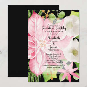 Christmas Holiday Brunch and Bubbly Couples Shower Invitation