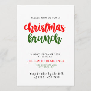 Christmas Holiday Brunch Invitation Card