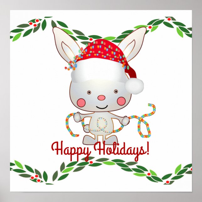 Christmas Holiday Bunny Poster (Front)