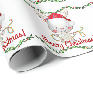 Christmas Holiday Bunny Wrapping Paper