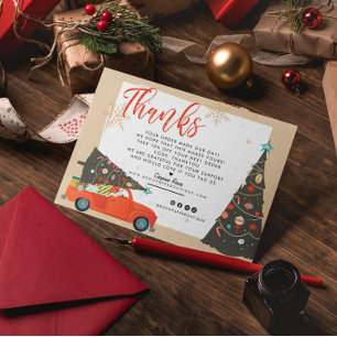 Christmas Holiday   Business Customer Thank You Card
