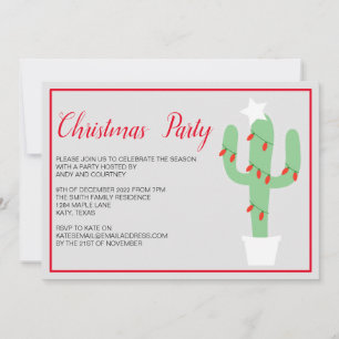 Christmas Holiday Cacti Cactus Winter Celebration Invitation