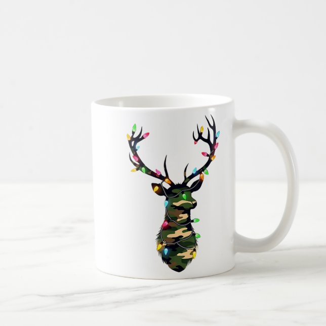 Christmas Holiday Camo Deer Hunting Reindeer Xmas  Coffee Mug (Right)