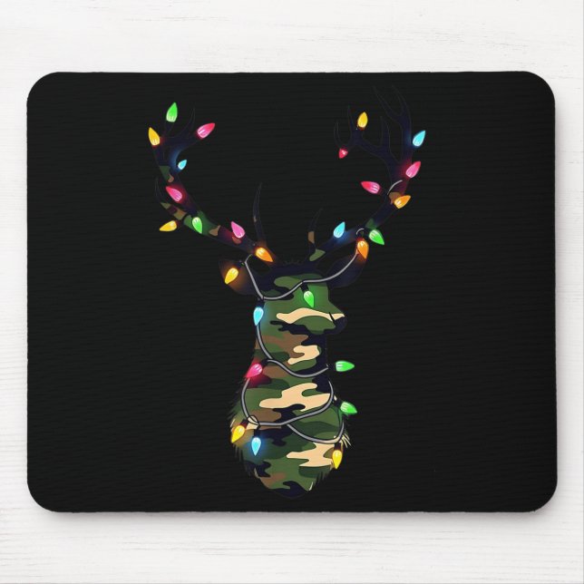 Christmas Holiday Camo Deer Hunting Reindeer Xmas  Mouse Mat (Front)
