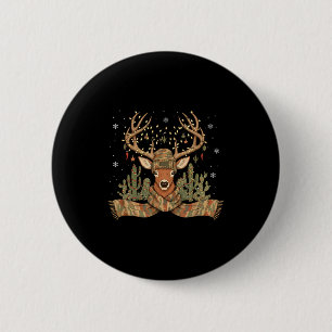 Christmas Holiday Camo Hunting Reindeer Deer Xmas  6 Cm Round Badge