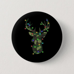 Christmas Holiday Camo Hunting Reindeer Deer Xmas  6 Cm Round Badge