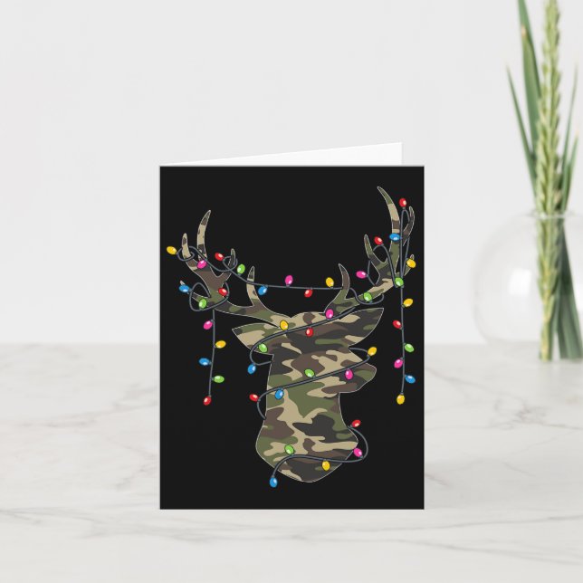 Christmas Holiday Camo Hunting Reindeer Deer Xmas  Card (Front)