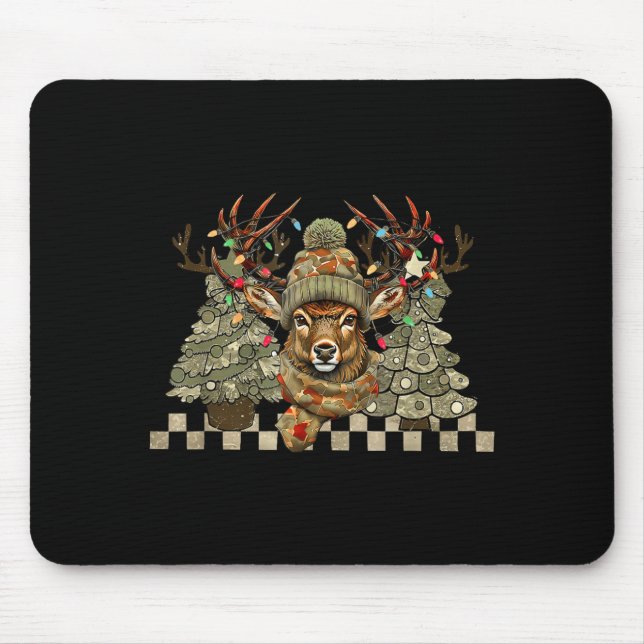 Christmas Holiday Camo Hunting Reindeer Deer Xmas  Mouse Mat (Front)