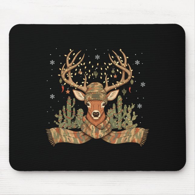 Christmas Holiday Camo Hunting Reindeer Deer Xmas  Mouse Mat (Front)