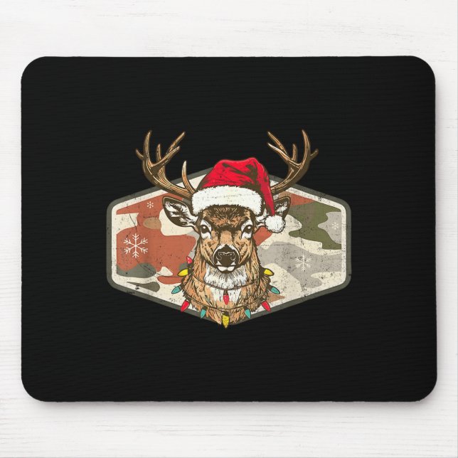 Christmas Holiday Camo Hunting Reindeer Deer Xmas  Mouse Mat (Front)