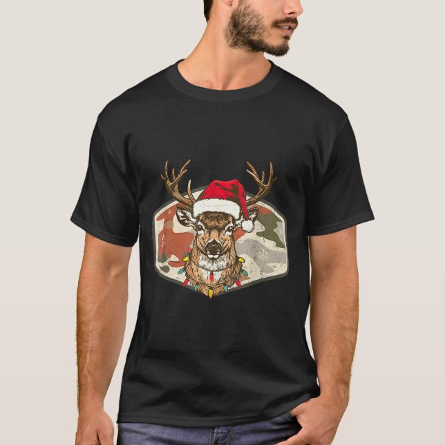 Christmas Holiday Camo Hunting Reindeer Deer Xmas  T-Shirt (Front)