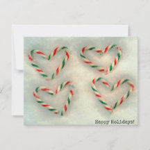 Christmas Holiday Candy Cane Hearts On Real Snow