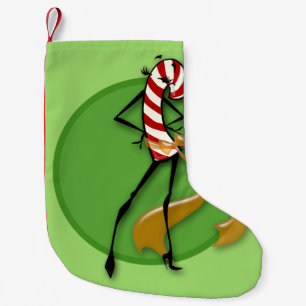 CHRISTMAS HOLIDAY CANDY CANE LADY STOCKING