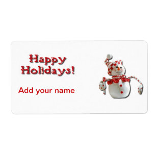 Christmas Holiday Candy Cane Wrapper Labels