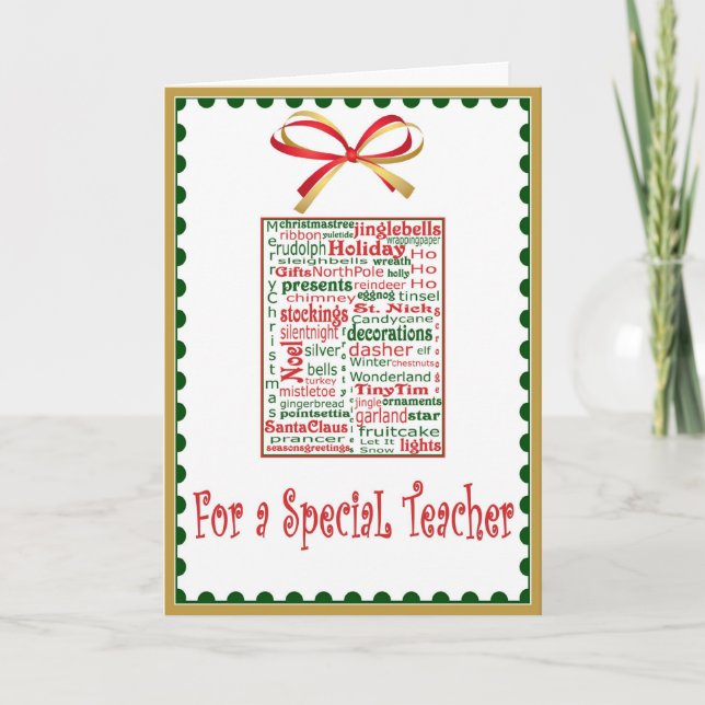 Christmas Holiday Card for Teacher (Front)