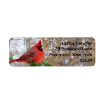 Christmas holiday cardinal branch address labels