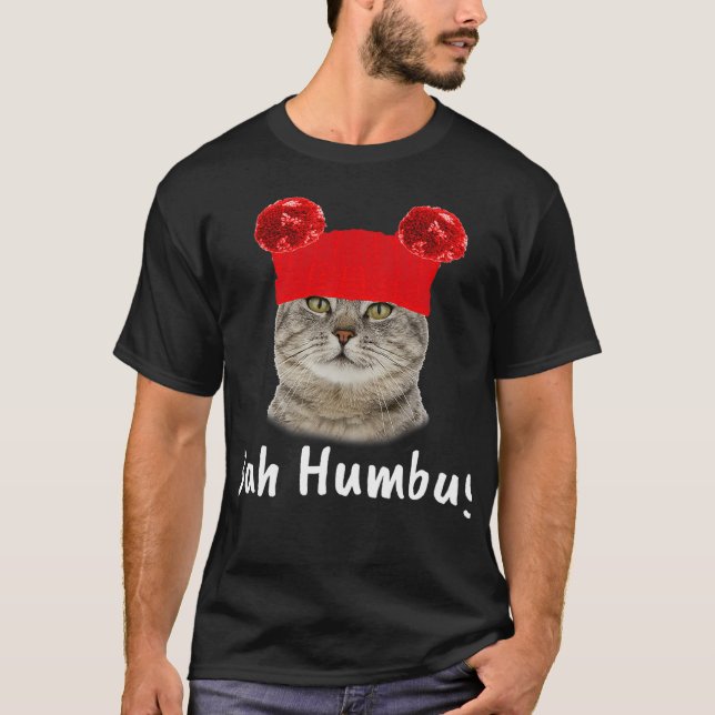 Christmas Holiday Cat Bah Humbug T-Shirt (Front)