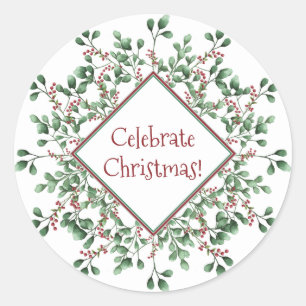 Christmas Holiday Celebration - Classic Round Sticker