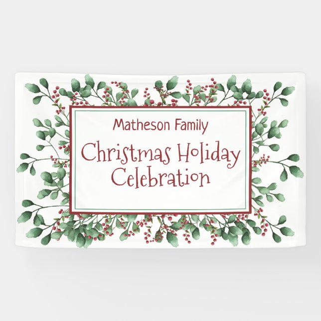 Christmas Holiday Celebration - Hanging Party Banner (Horizontal)