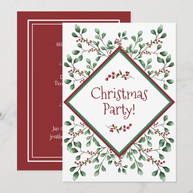 Christmas Holiday Celebration - Party - Invitation (Front/Back)