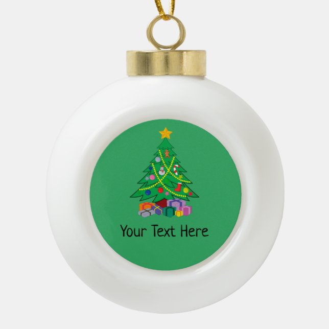 Christmas Holiday Ceramic Ball Christmas Ornament (Front)