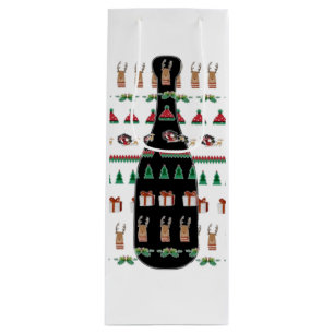 Christmas Holiday Champagne Bottle Wine Gift Bag